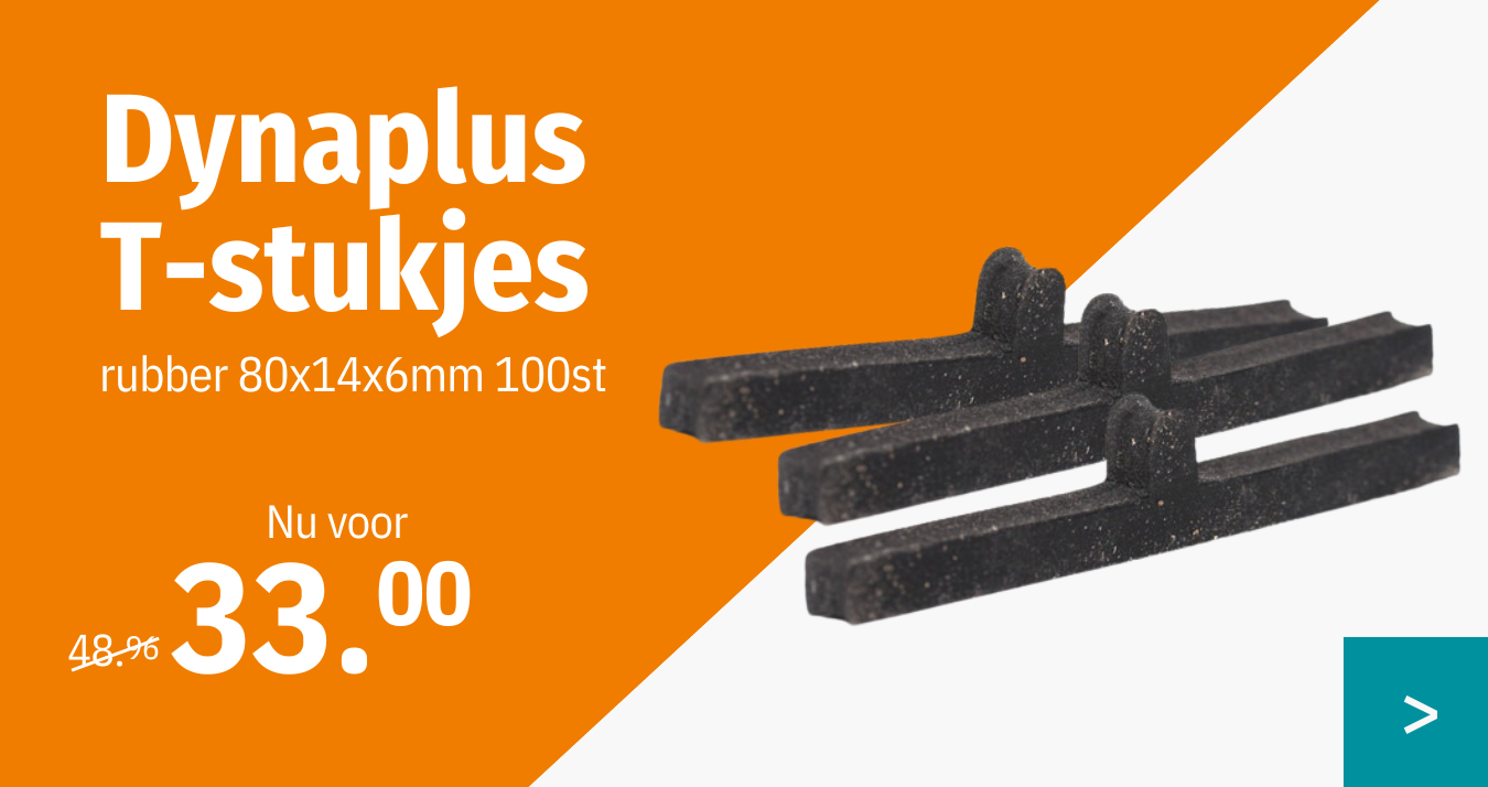 Actie DynaPlus T-stukjes rubber 80x14x6mm 100st