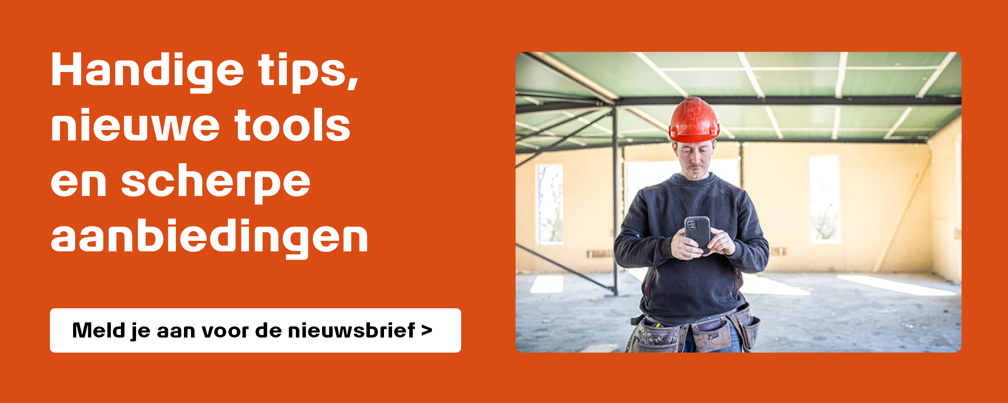 Banner aanmelden nieuwsbrief mobiele afmeting